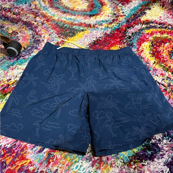 Chubbies Navy Blue Patterned Men's Swim Trunks - Picture 1 of 3